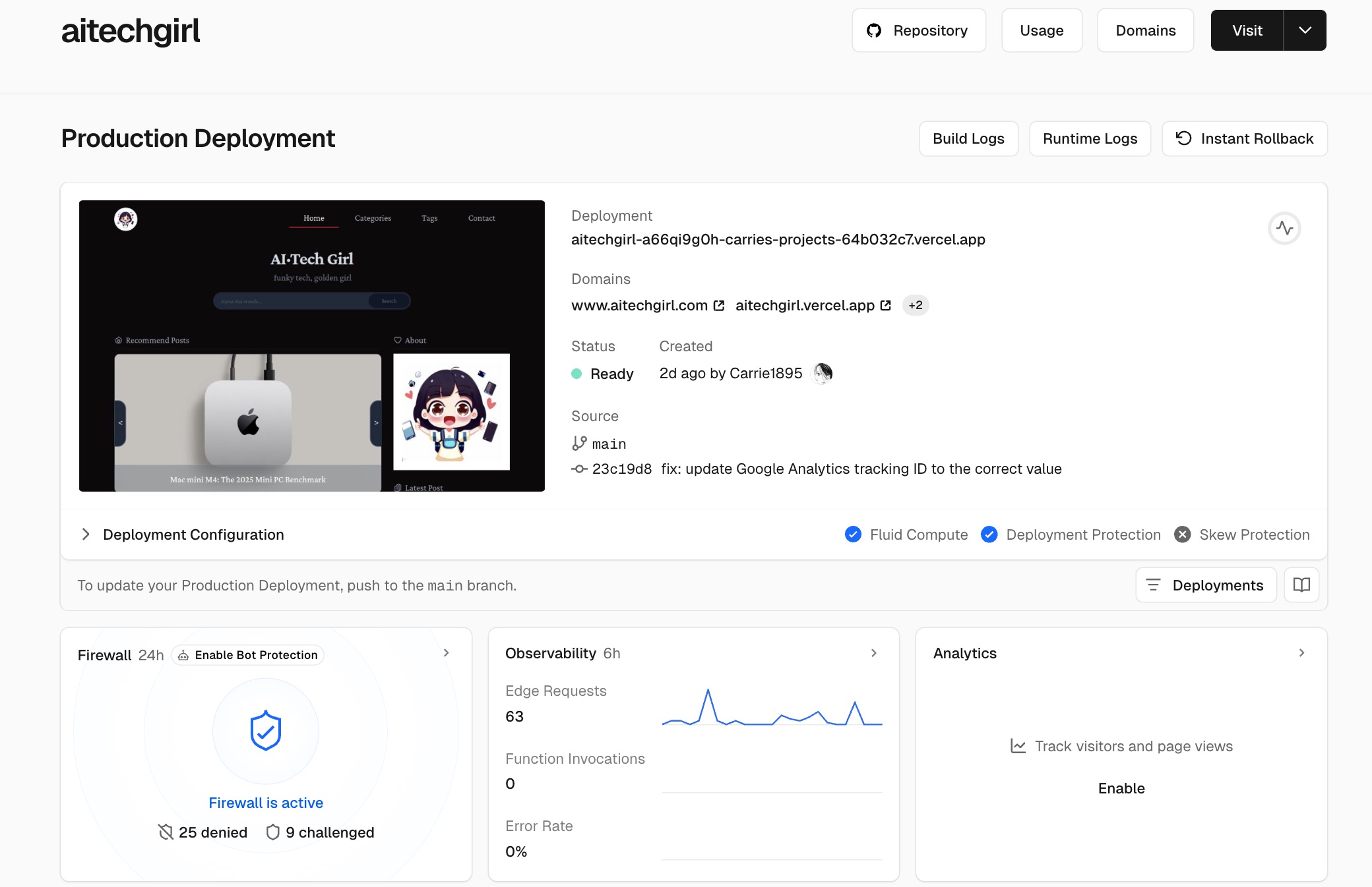 vercel project